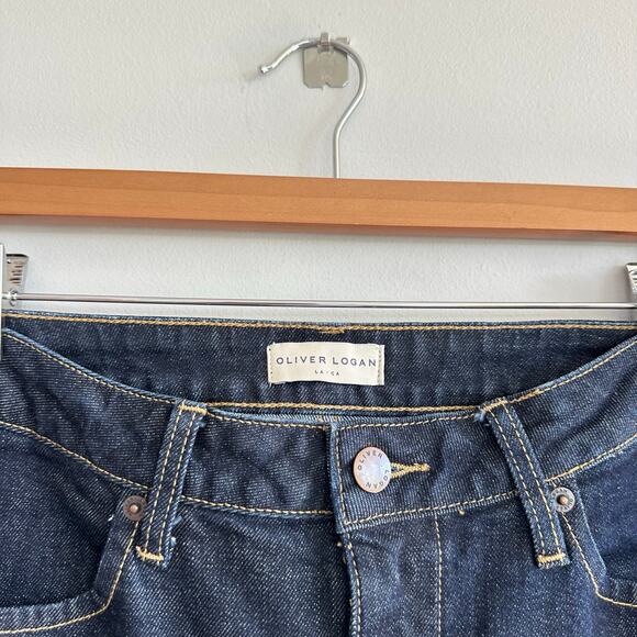 Oliver Logan Russel Denim High Waist Slit Hem Flared Jeans Blue 27 - Picture 6 of 11